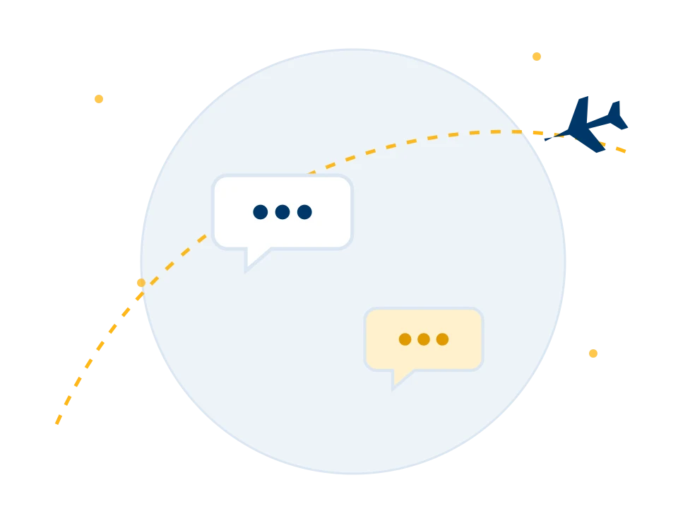 Illustration of question and answer chat bubbles